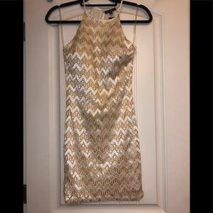 Sparkly Beaded Chevron Dress